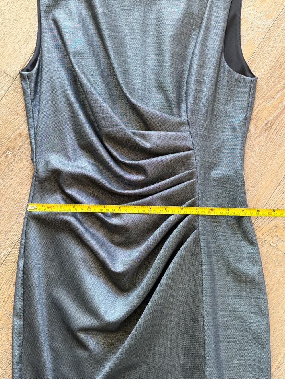 MaxMara Gray Ruched Midi Dress - Picture 9 of 11